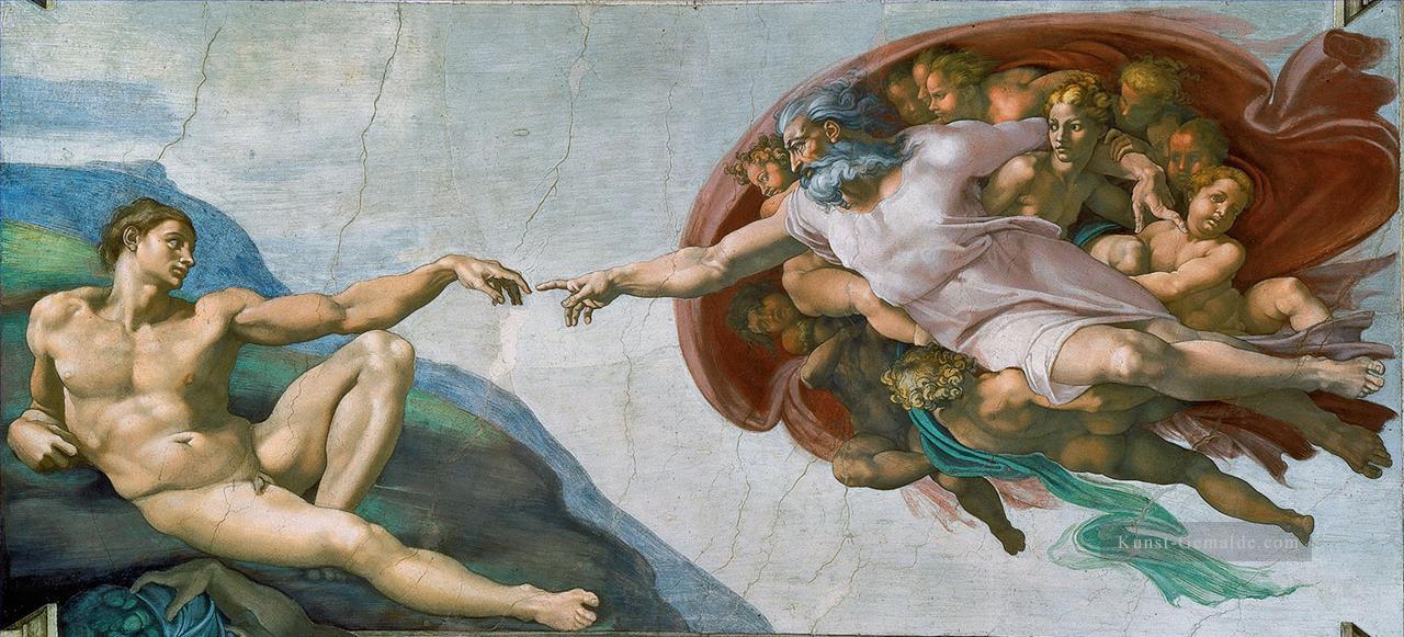 Die Erschaffung von Adam Michelangelo Ölgemälde